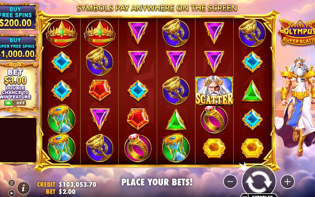 Das 6x5-Raster im Basisspiel mit Tumble-Feature