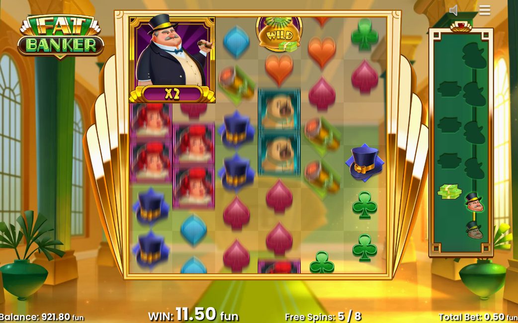 Fat Banker Wild in einer Wachstumsstufe der Free Spins
